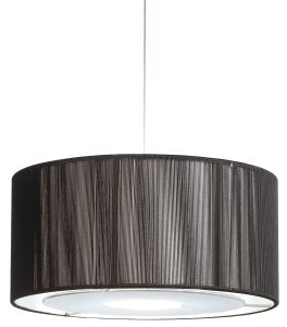 Endon NE-94-SIL Black String/Silk Pendant Shade 1 Light In Fabric