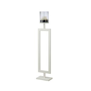 (DH) Nerissa Candle Holder 76cm White/Clear Glass