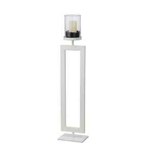 (DH) Nerissa Candle Holder 109cm White/Clear Glass