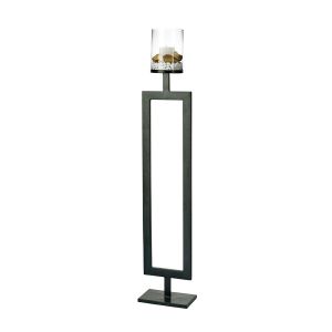 (DH) Nerissa Candle Holder 131cm Black/Clear Glass