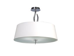 Ninette Semi Ceiling 4 Light E27, Polished Chrome With Ivory White Shade