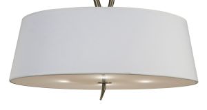 *# Ninette Semi Ceiling 4 Light E27, Antique Brass With Ivory White Shade