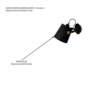 Nordica Black Fabric/PVC Shade For M4922 / M4923 / M4924 / M4925, 160mmx170mm