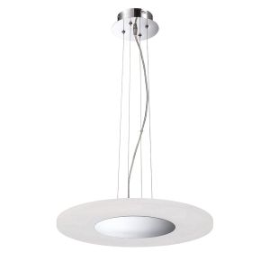 Notte 50cm Pendant 28W LED Round 3000K, 1800lm, Polished Chrome/Frosted Acrylic, 3yrs Warranty