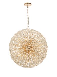 Riptor Pendant 1m Sphere 48 Light G9 French Gold / Crystal, Item Weight: 42.5kg