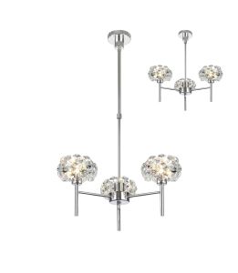 Riptor 3 Light G9 Telescopic Light With Polished Chrome And Crystal Shade