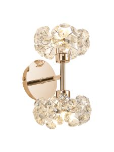 Riptor 2 Light G9 Switched Up/Down Wall Lamp With French Gold And Crystal Shade