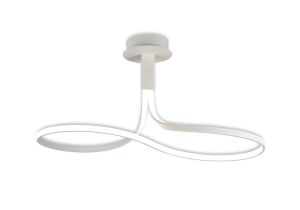 Nur Blanco Rectangular Semi Ceiling Loop Lamp, 40W LED 4000K, 3200lm, Dimmable, White / Frosted Acrylic, 3yrs Warranty