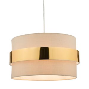 Oki E27 Non Electric Taupe Cotton Shade With Gold Band Finish (Shade Only)