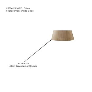 Olivia Organza Table Lamp Shade Soft Bronze For IL30062/65, 330/400mmx180mm