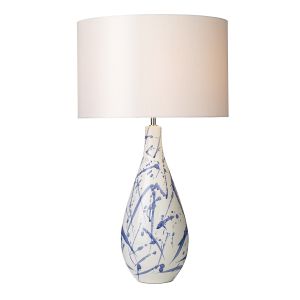 Dar OLK4223 Olka Single Table Lamp Ceramic/Blue Base Only Finish 