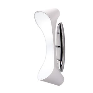 Ora Wall Lamp 2 Light E27, Gloss White/White Acrylic/Polished Chrome, CFL Lamps INCLUDED