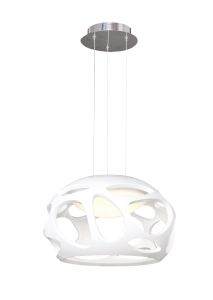 Organica Pendant 3 Light E27, Gloss White/Polished Chrome