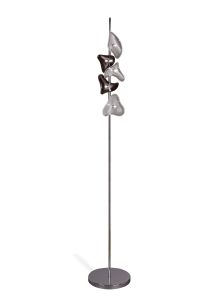Otto Floor Lamp 5 Light G4, Polished Chrome/Frosted Glass/Black Glass, NOT LED/CFL Compatible