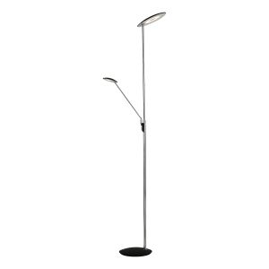 DAR OUN4950 Oundle Double LED Floor Lamp Polished Chrome/Black Finish