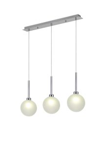 Penton Linear Pendant 2m, 3 x G9, Polished Chrome/Frosted Type G Shade