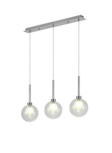 Penton Linear Pendant 2m, 3 x G9, Polished Chrome/Clear/Frosted Type G Shade