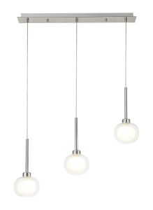 Penton Linear Pendant 2m, 3 x G9, Polished Chrome/Frosted/Clear Type M Shade