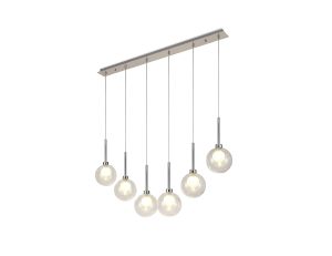 Penton Linear Pendant 2m, 6 x G9, Polished Chrome/Clear/Frosted Type G Shade