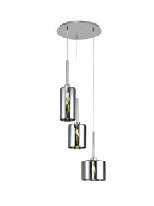 Penton Round Pendant 2m, 3 x G9, Polished Chrome/Chrome Type A,B,C Shade