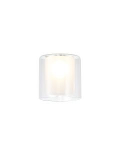 Penton 140x140mm Medium Cylinder Clear Outer And Frosted Inner (H) Glass Shade