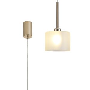 Penton Single Pendant 2m, 1 x G9, French Gold/Frosted Type C Shade