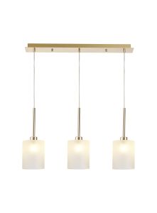 Penton Linear Pendant 2m, 3 x G9, French Gold/Frosted Type B Shade