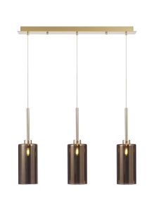 Penton Linear Pendant 2m, 3 x G9, French Gold/Copper Type A Shade