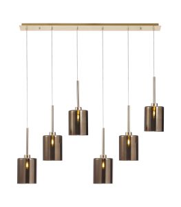 Penton Linear Pendant 2m, 6 x G9, French Gold/Copper Type B Shade