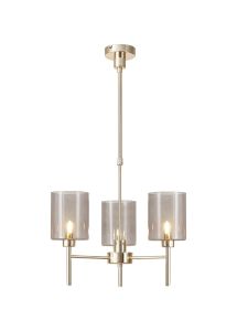 Penton Telescopic/Semi Flush, 3 x G9, French Gold/Smoked Type B Shade