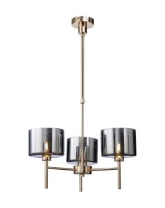 Penton Telescopic/Semi Flush, 3 x G9, French Gold/Chrome Type C Shade