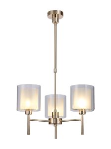 Penton Telescopic/Semi Flush, 3 x G9, French Gold/Frosted/Clear Type H Shade