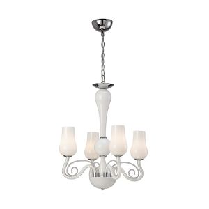 Perris Pendant 4 Light G9 Polished Chrome/Glass/White (Item is Not Suitable For Charlestonl Order Sales, COLLECTION ONLY)