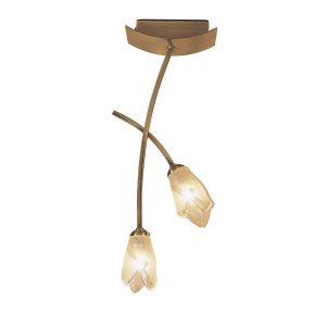 Pietra Ceiling 2 Light G9, Antique Brass