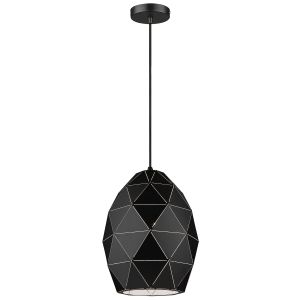 Weston 1 Light Adjustable E27 Matt Black Pendant