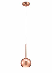 Regina Single Pendant 1 Light G9 Copper/Copper Glass