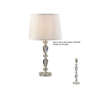 Renee Crystal Table Lamp WITHOUT SHADE 1 Light E27 Silver Finish