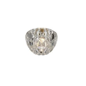 Ria 10.5cm G9 Diamond Faceted Round Downlight 1 Light Polished Chrome/Crystal - IL31843CH, Cut Out: 60mm