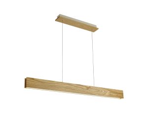 Rochelle Linear Pendant, 2 x 25W LED, 3000K, 2158lm, Oak / Sand White, 3yrs Warranty