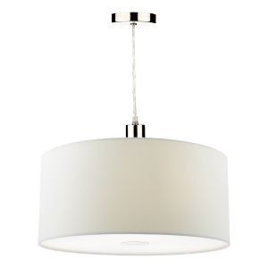 Ronda E27 Non Electric White Smooth Faux Silk 40cm Drum Shade With Soft White Acrylic Diffuser (Shade Only)