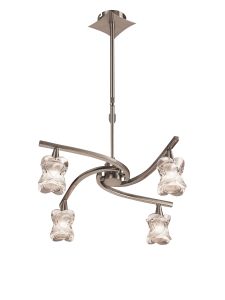 Rosa Del Desierto Telescopic Pendant Convertible To Semi Flush 4 Light G9, Satin Nickel