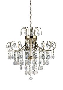 Rosina Pendant 6 Light G9 French Gold/Crystal