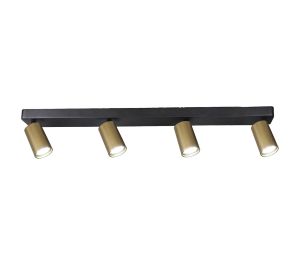 Sal Linear 4 Light Spotlight GU10, Satin Gold/Matt Black