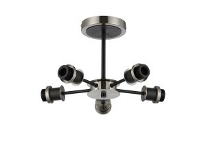 Salas Semi Ceiling (FRAME ONLY), 5 Light E14, Satin Nickel / Satin Black