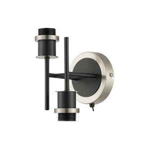 Salas Wall Light Switched (FRAME ONLY), 2 Light E14, Satin Nickel / Satin Black