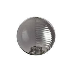 Salas 150mm Round Double Textured Smooth / Ribbed Glass Shade (G), Smoke Plated