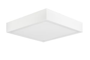 Saona 17cm Square LED Surface Flush Fitting,14W,3000K,1190lm,Matt White/Frosted Acrylic,3yrs Warranty