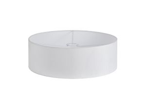 Serena Round Cylinder, 450 x 150mm Faux Silk Fabric Shade, White