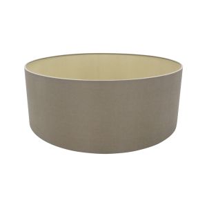 Sigma Round Cylinder, 600 x 220mm Dual Faux Silk Fabric Shade, Taupe/Halo Gold