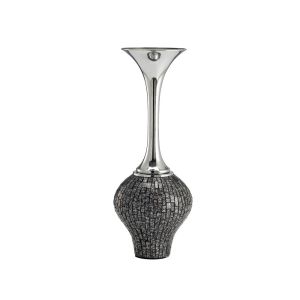 (DH) Silvia Mosaic Vase Funnel Black/Chrome